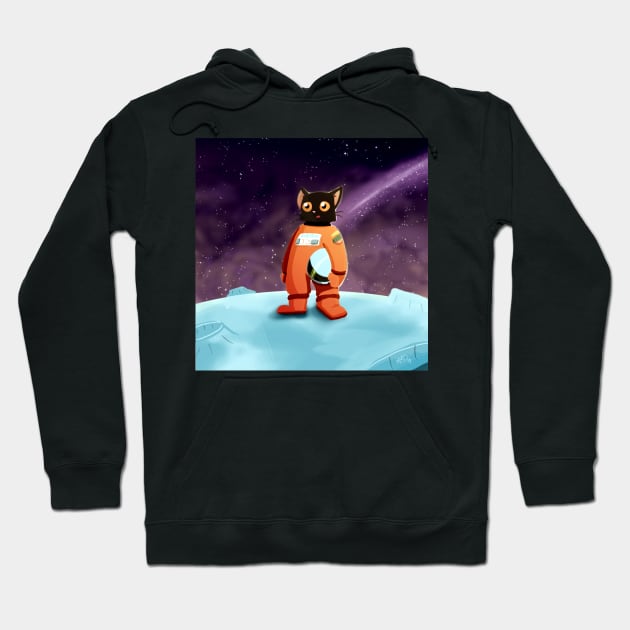 Ground Control to Major Tom Cat (Square Image) Hoodie by 📼Creepe💀Paper🕶️